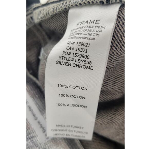 Frame Jeans Womens Size 25 Metallic Le Sylvie Silver Rock Festival Punk Fun NWT - Picture 7 of 9